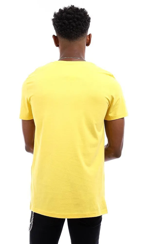 95554 Round Neck With Wings Print T-Shirt - Yellow