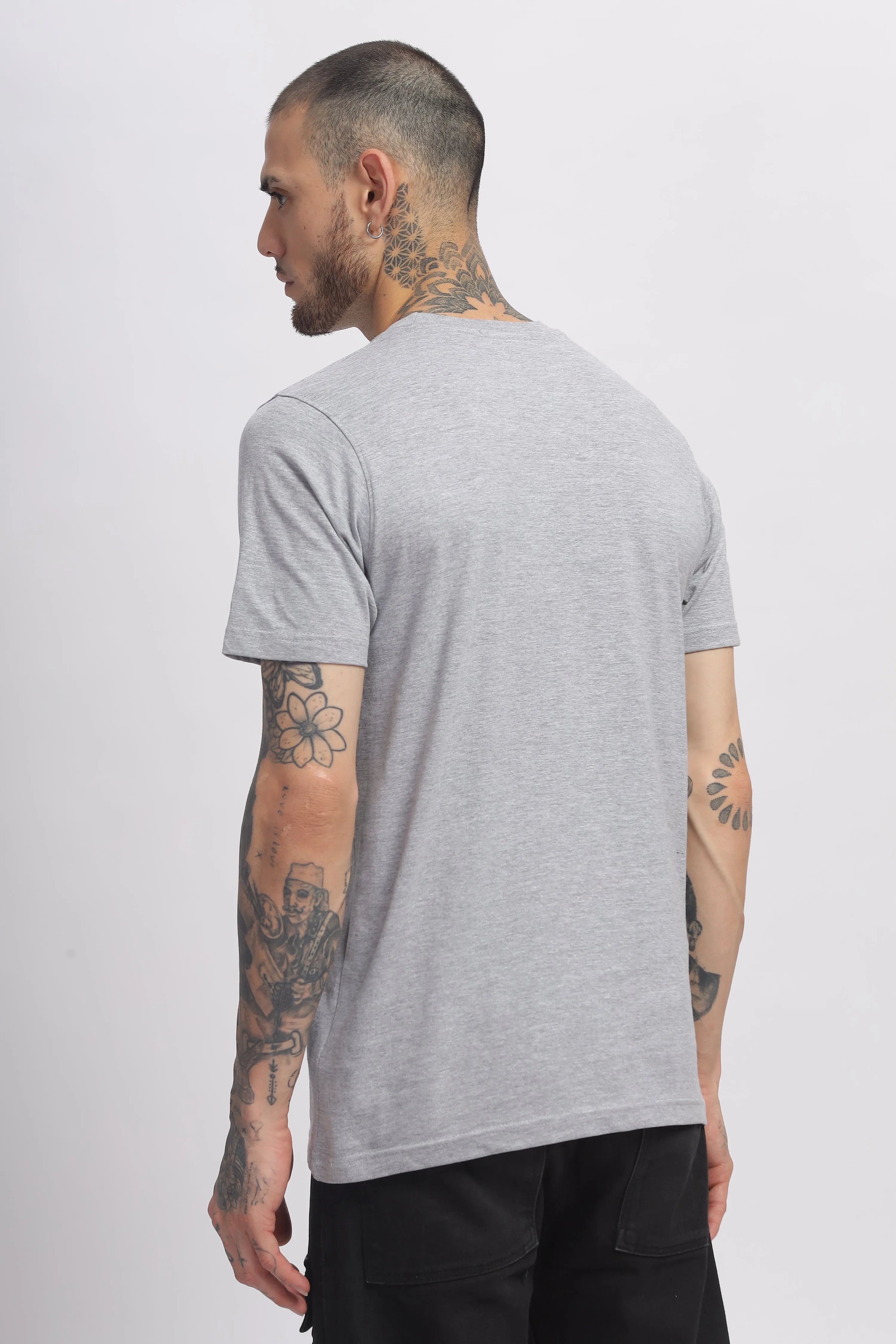ANGRY BULL GRAPHIC GREY T-SHIRT