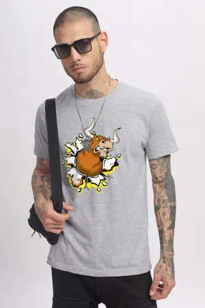 ANGRY BULL GRAPHIC GREY T-SHIRT