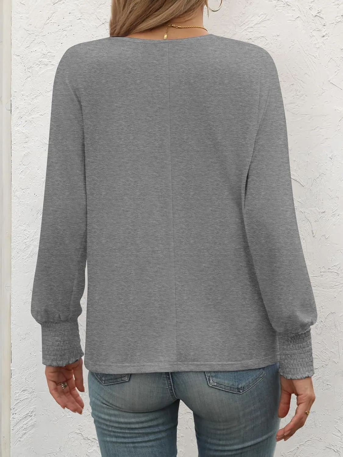 ATHMILE Long Sleeve Tops for Women 2025 Spring Fashion T Shirts for Women Crewneck Casual Loose Shirts Basic Tee