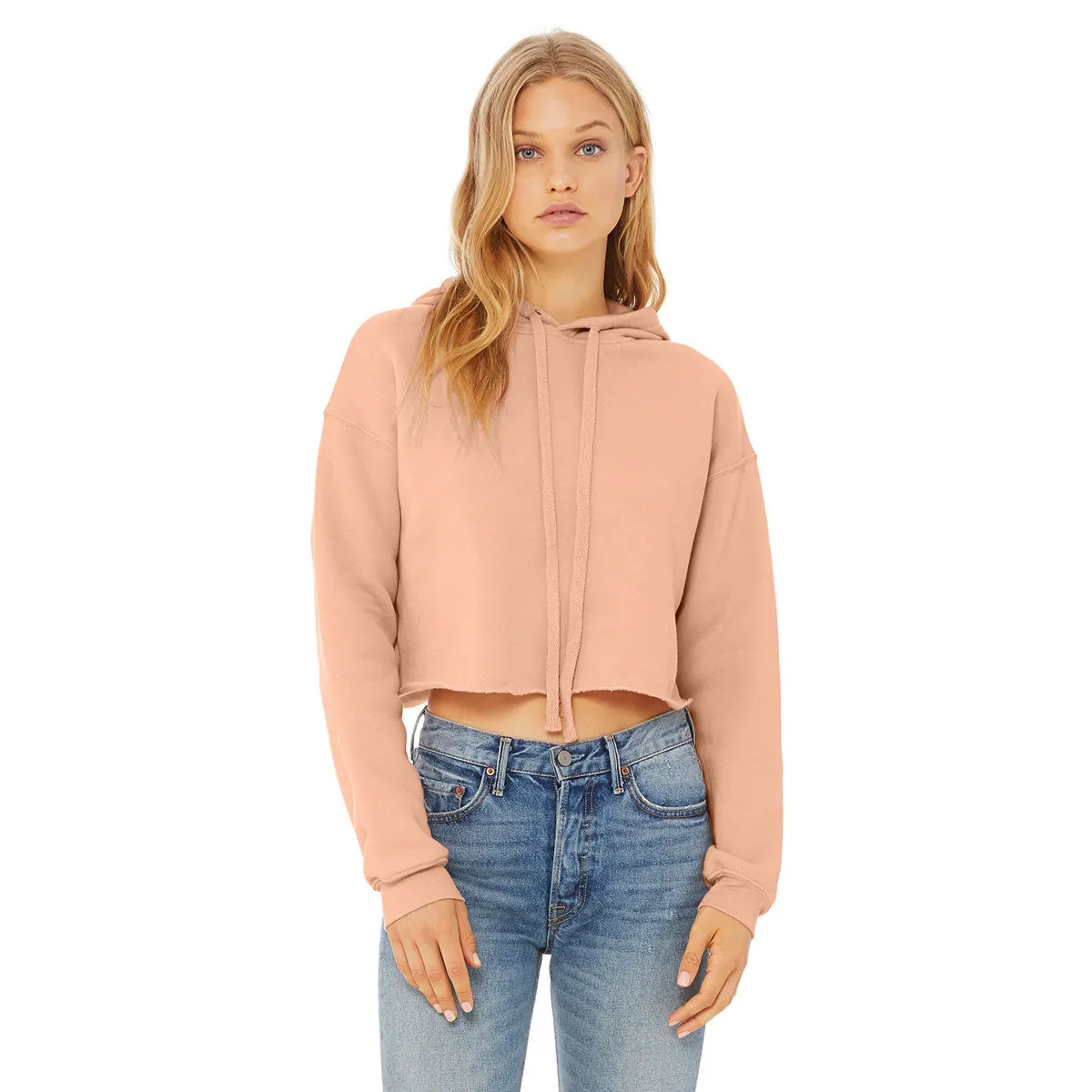 Bella   Canvas Women's Peach Cropped Fleece Hoodie