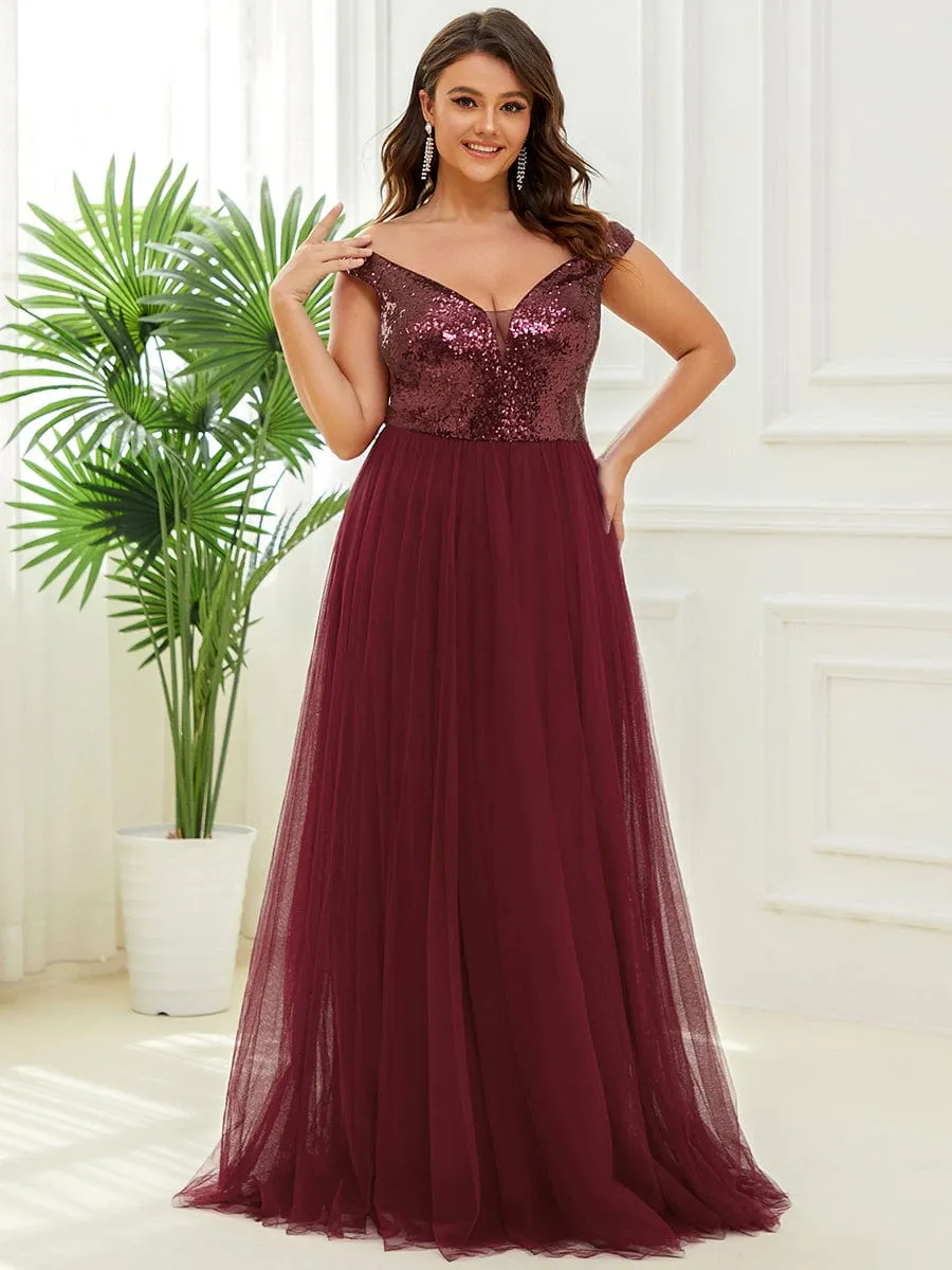 Blush Pink and Gold Sequin Evening Wear
