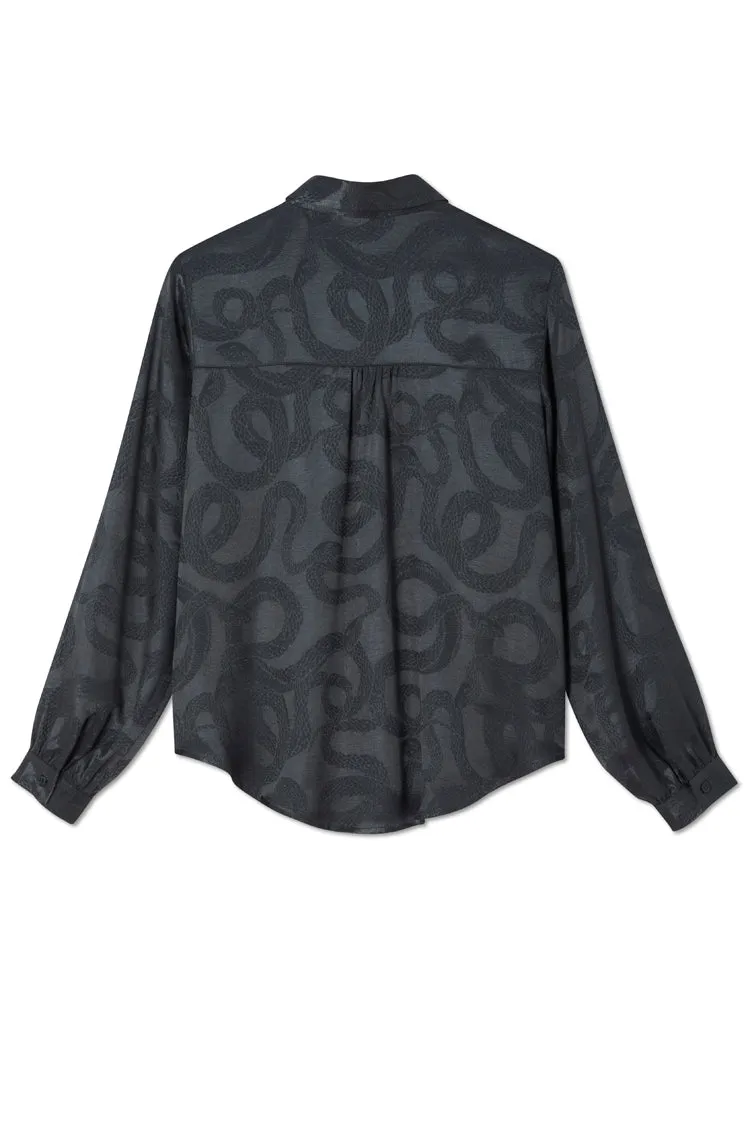 Charcoal Snake Jacquard Gabbie Shirt
