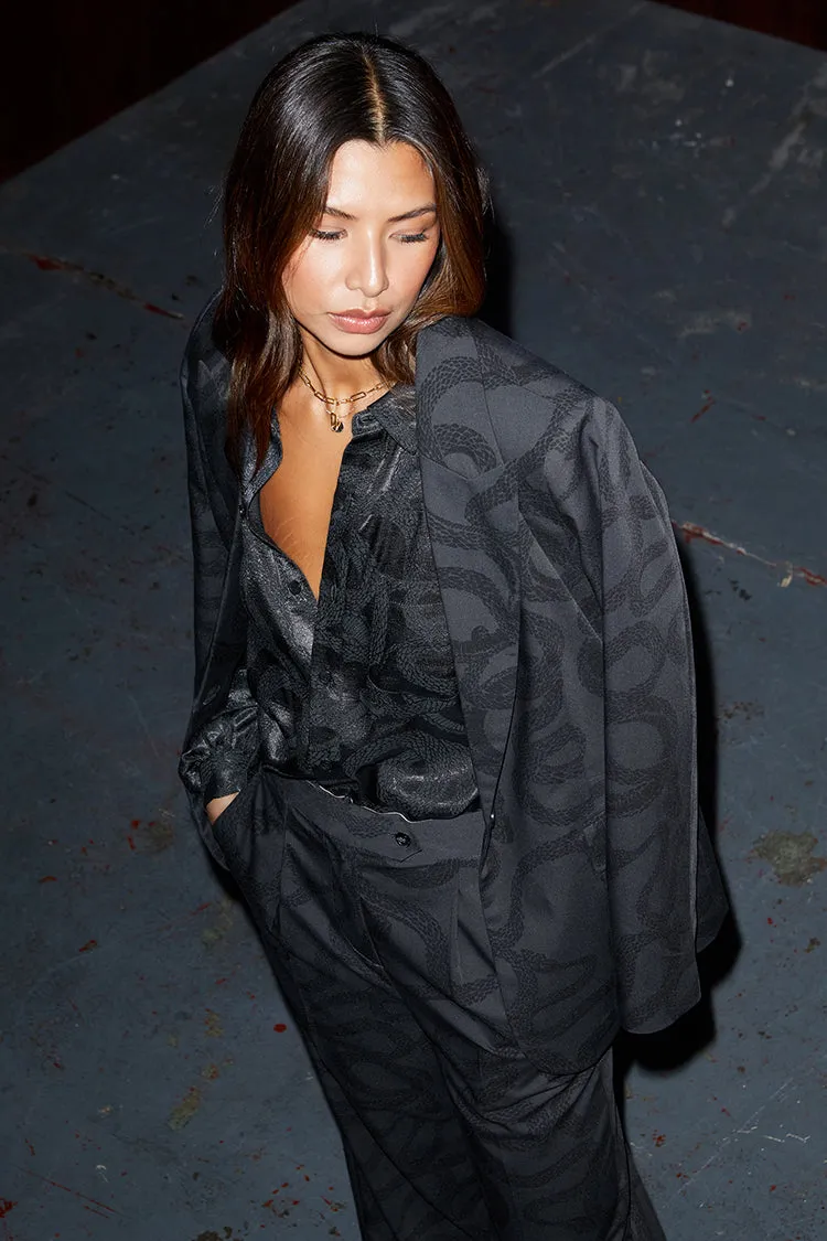 Charcoal Snake Jacquard Gabbie Shirt