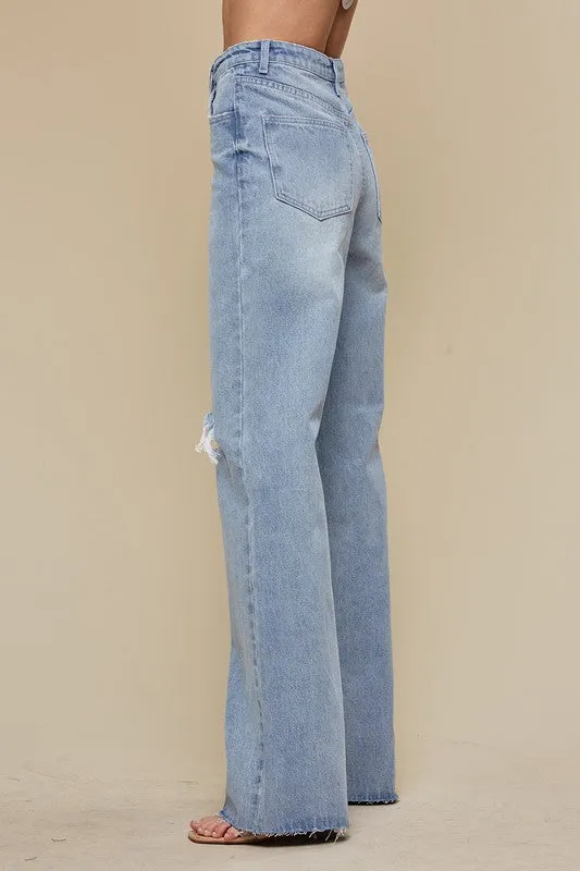 Chrissy Boyfriend Ripped Denim Jeans