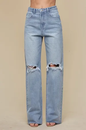 Chrissy Boyfriend Ripped Denim Jeans