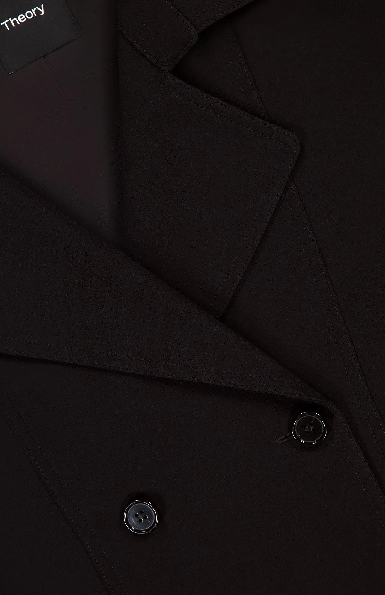 Double-Breasted Crop Trench Coat in Admiral Crepe