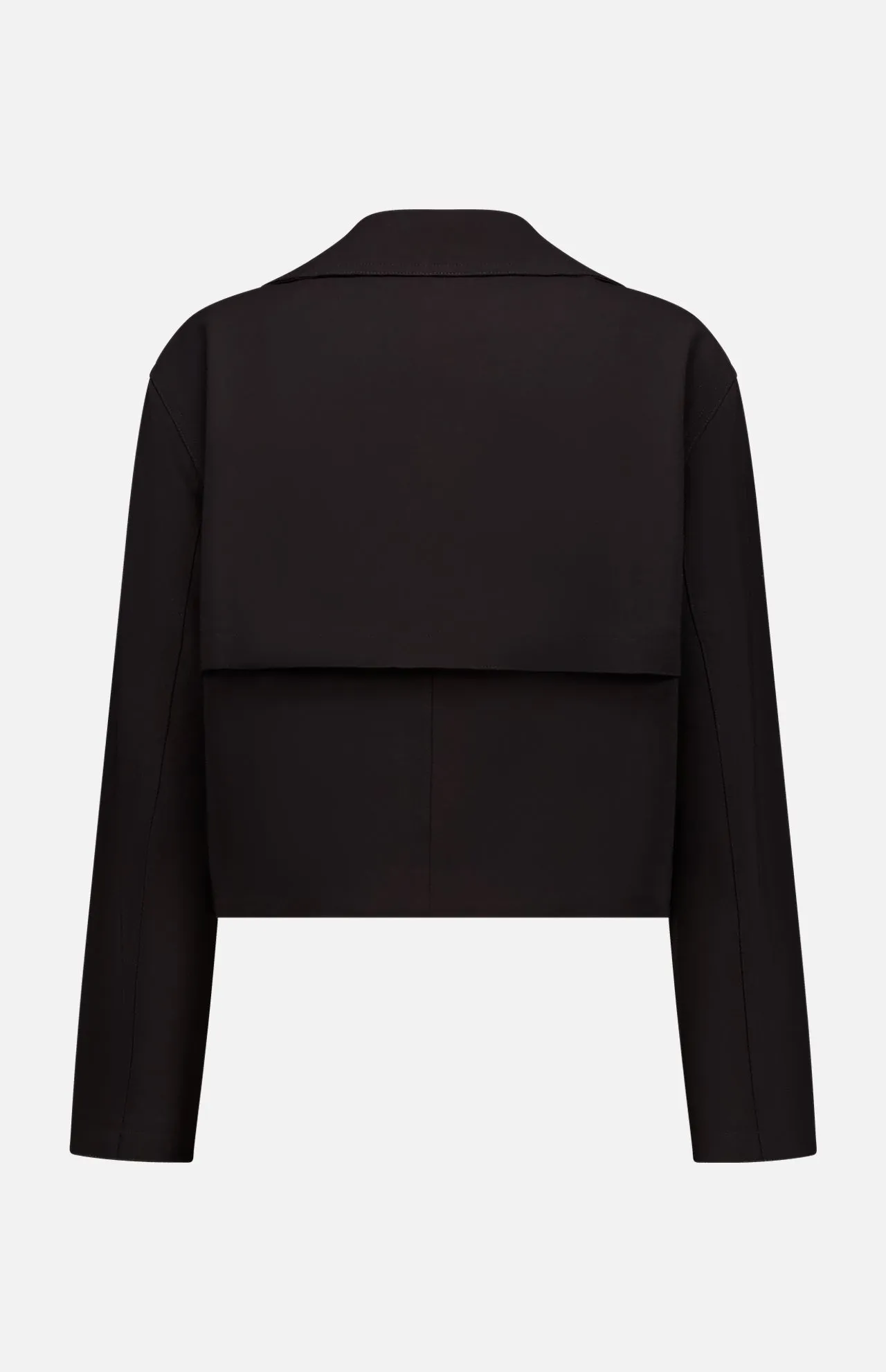 Double-Breasted Crop Trench Coat in Admiral Crepe
