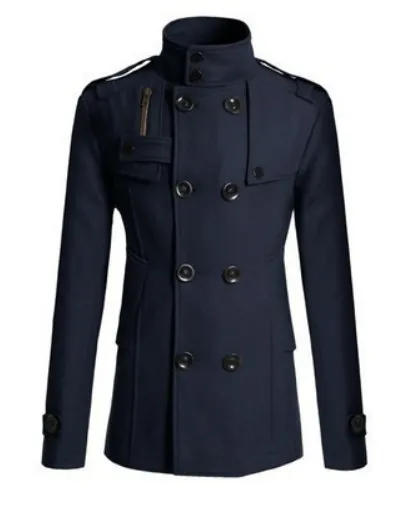 Elegant Men's Herringbone Wool Jacket with Classic Fit