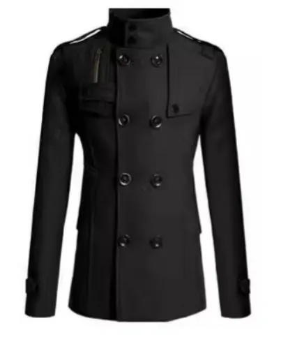 Elegant Men's Herringbone Wool Jacket with Classic Fit