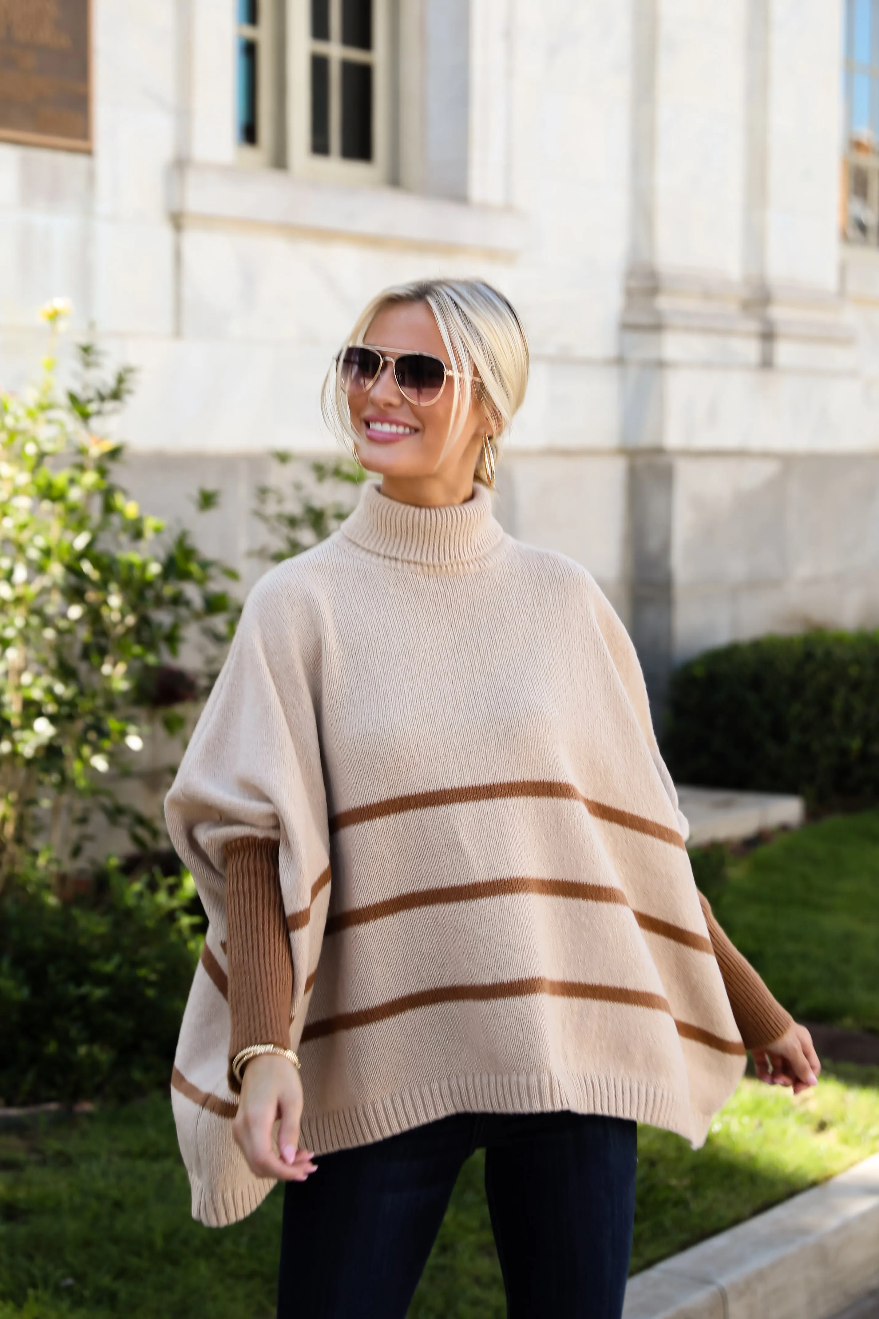 FINAL SALE - Sweetest Joy Oversized Striped Turtleneck Sweater