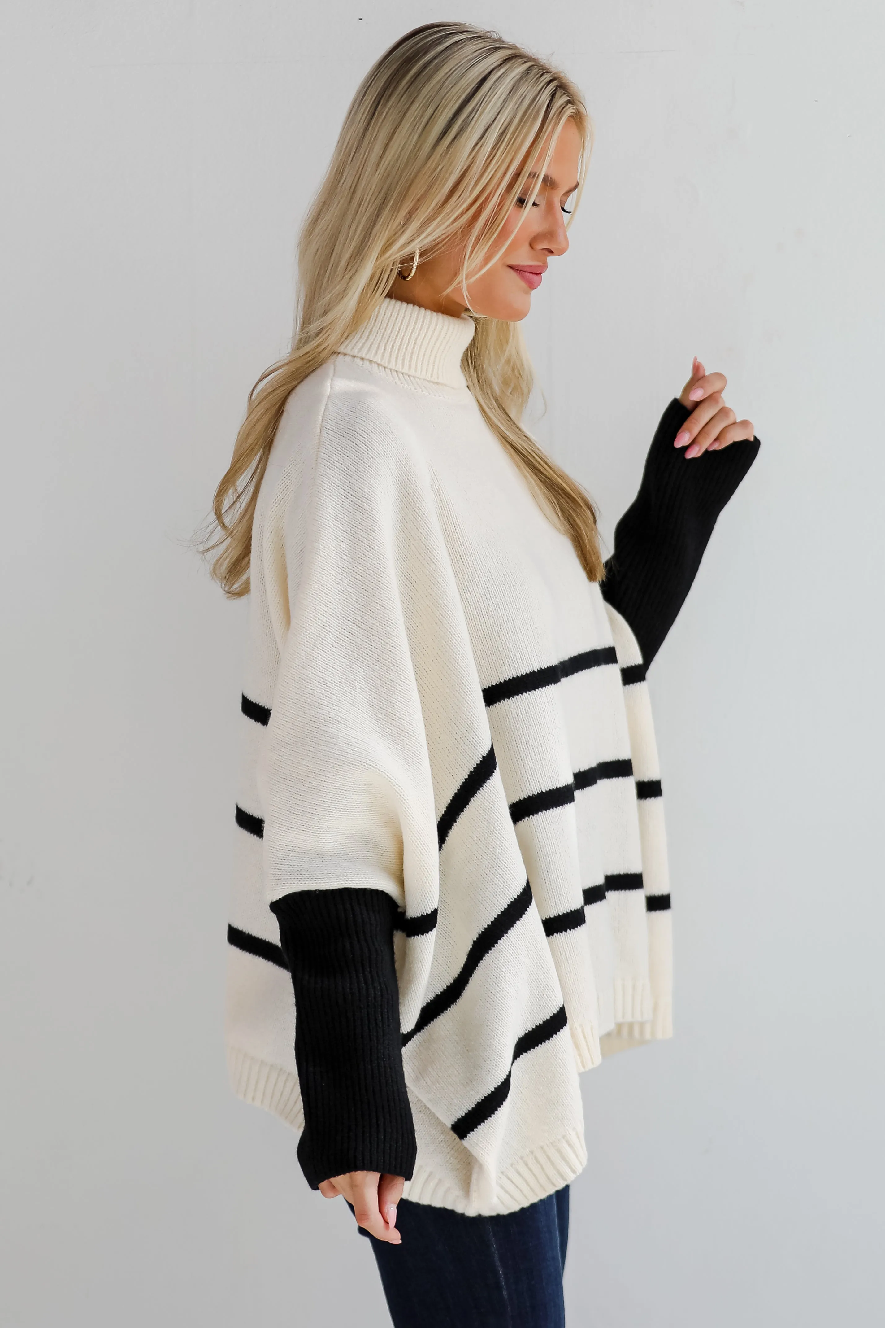 FINAL SALE - Sweetest Joy Oversized Striped Turtleneck Sweater