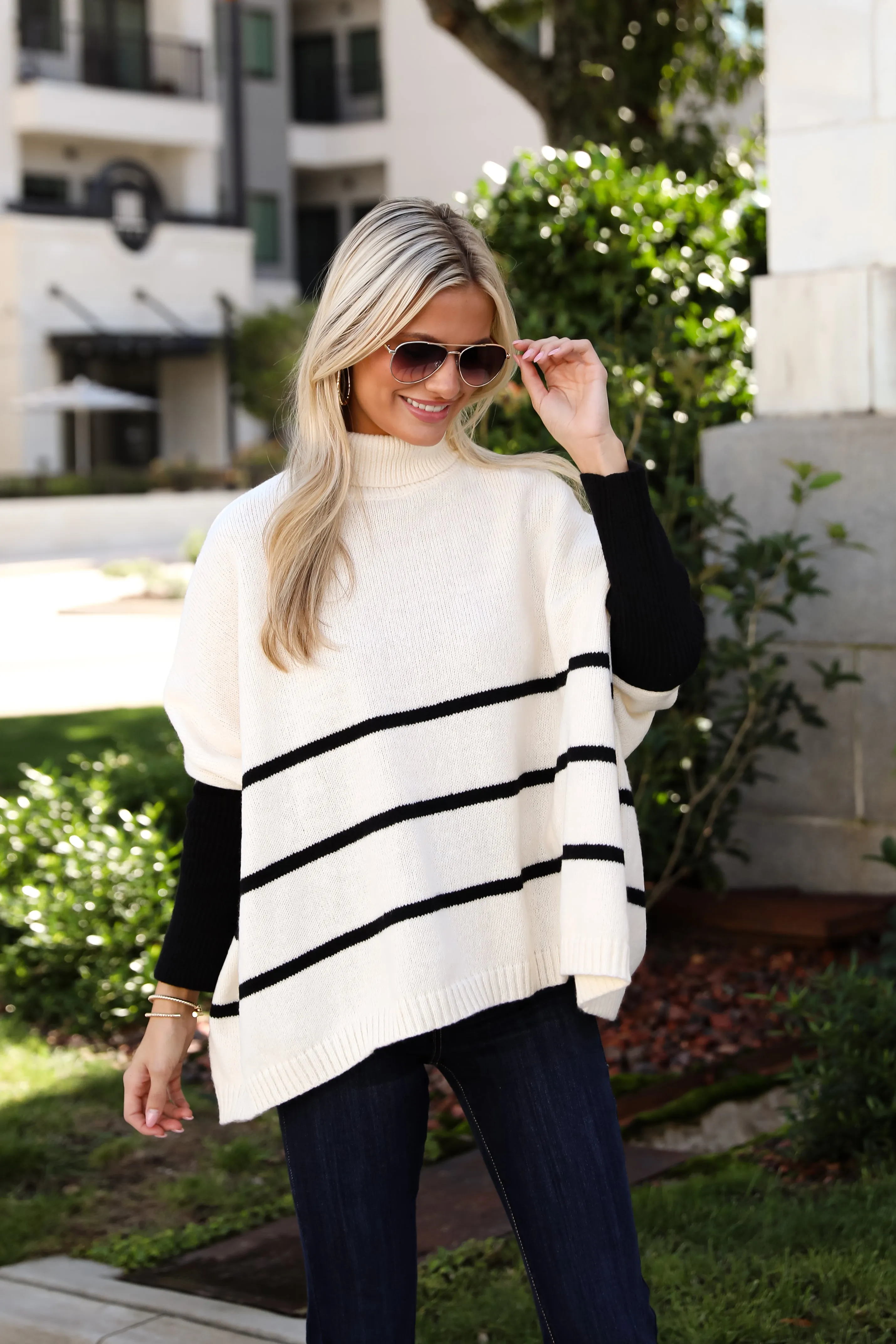 FINAL SALE - Sweetest Joy Oversized Striped Turtleneck Sweater