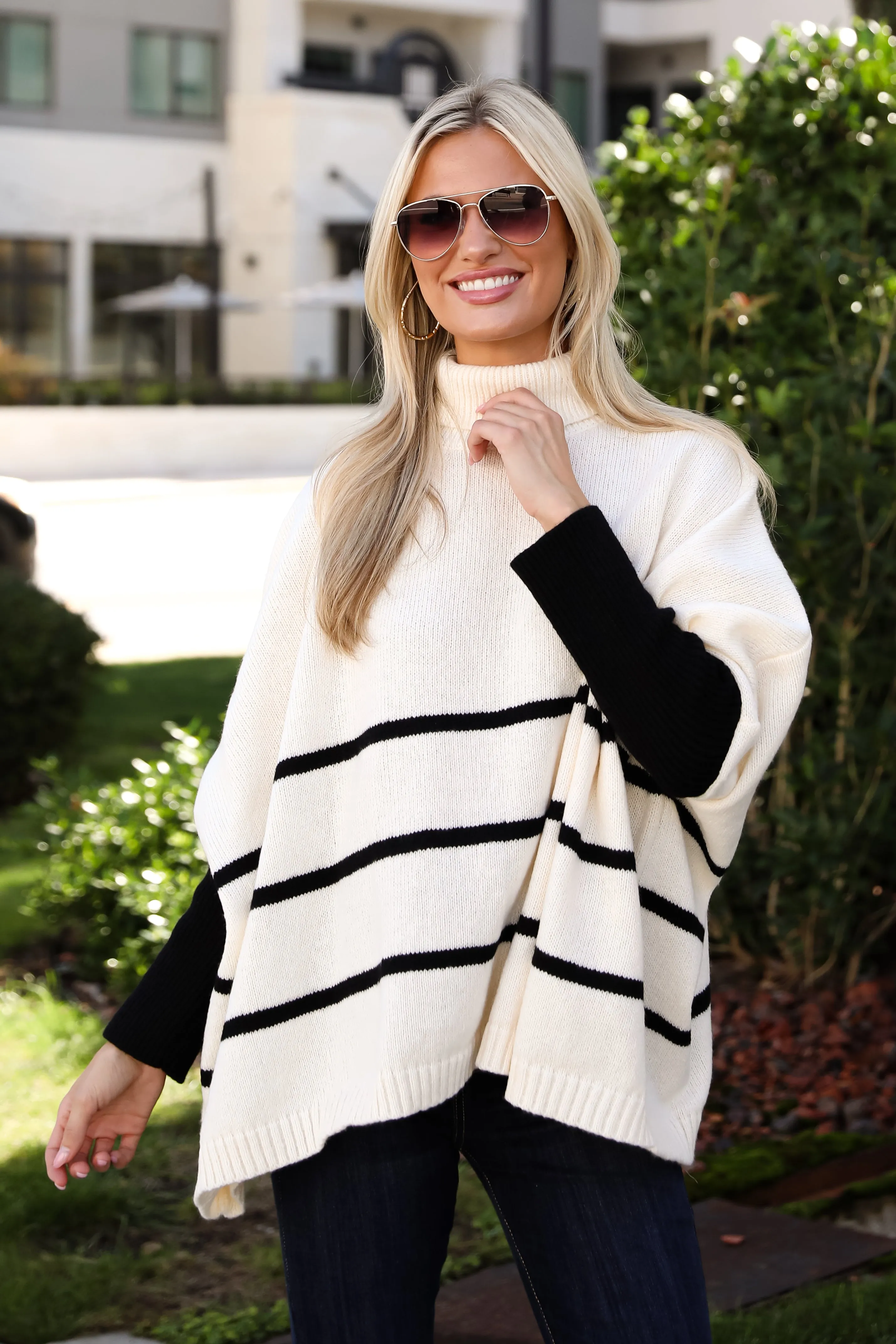 FINAL SALE - Sweetest Joy Oversized Striped Turtleneck Sweater