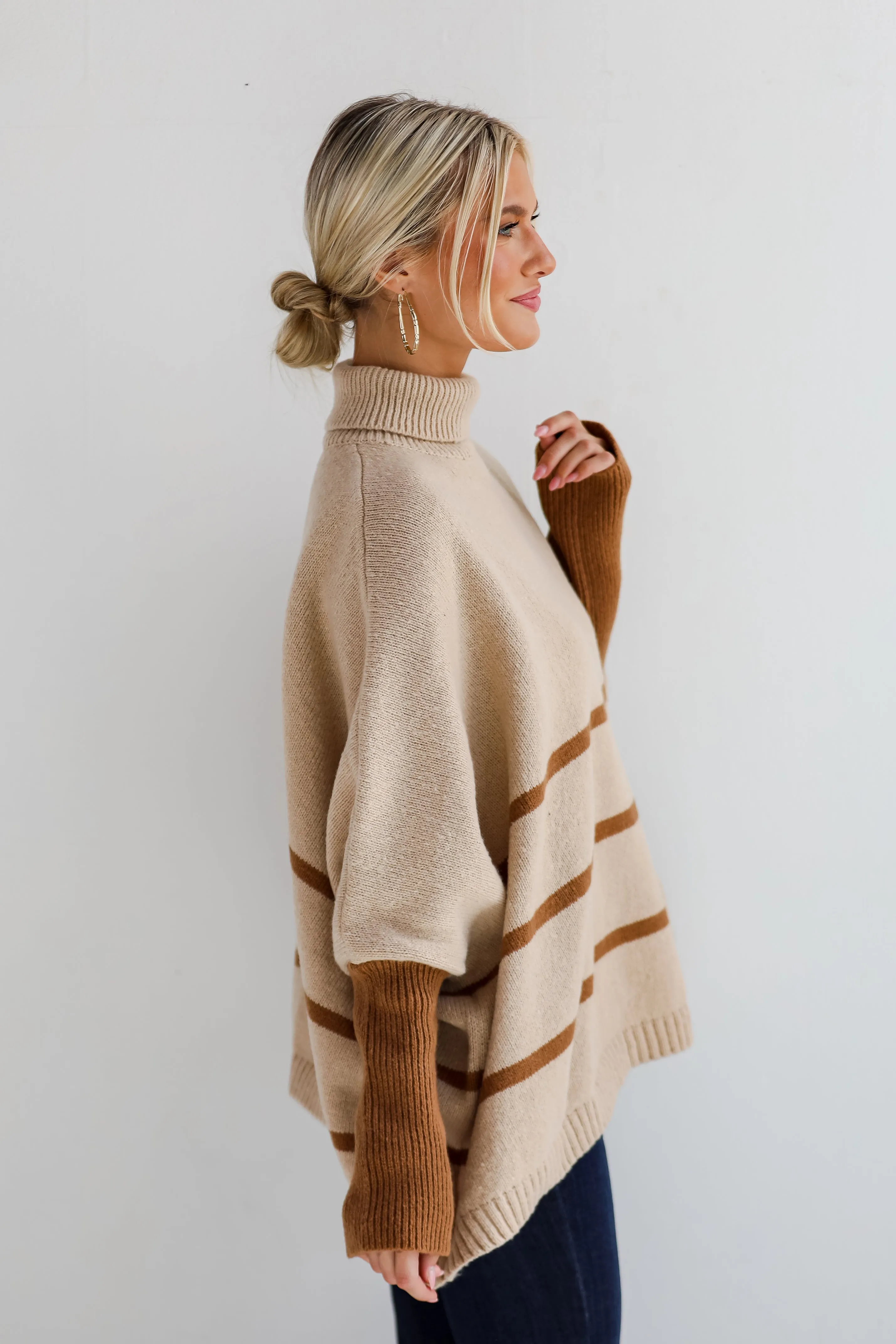 FINAL SALE - Sweetest Joy Oversized Striped Turtleneck Sweater
