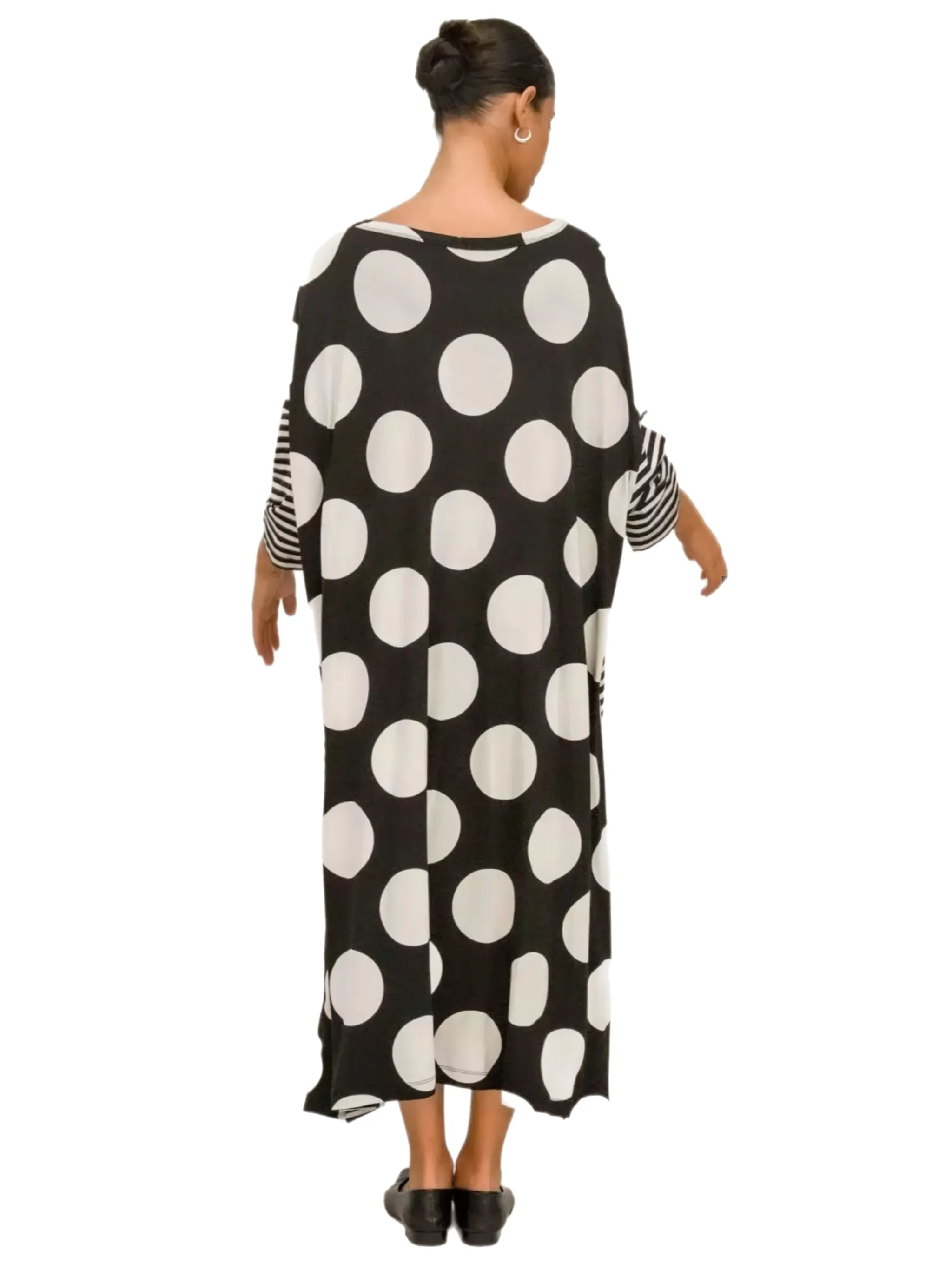 G716 Kedem Dot Cosmo Dress-Black/White