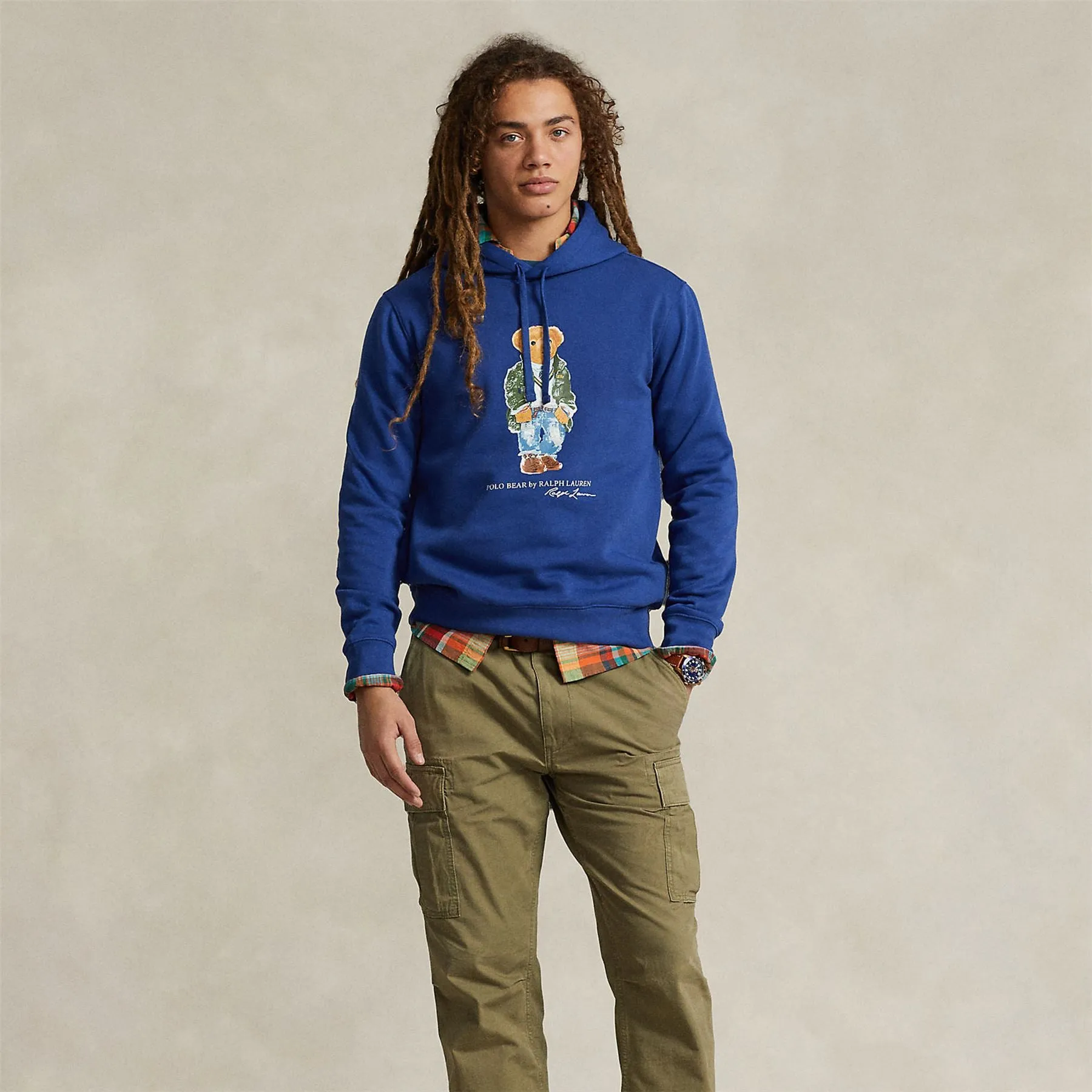 Heritage Bear Knitted Hoodie Beach Royal - SS24