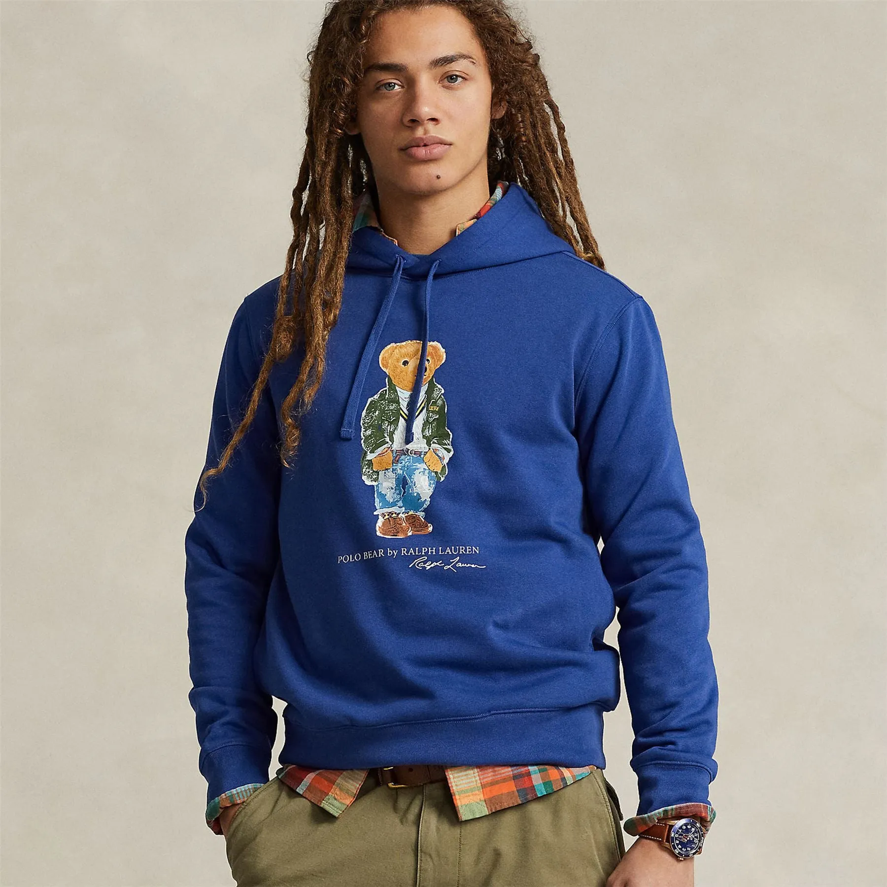 Heritage Bear Knitted Hoodie Beach Royal - SS24