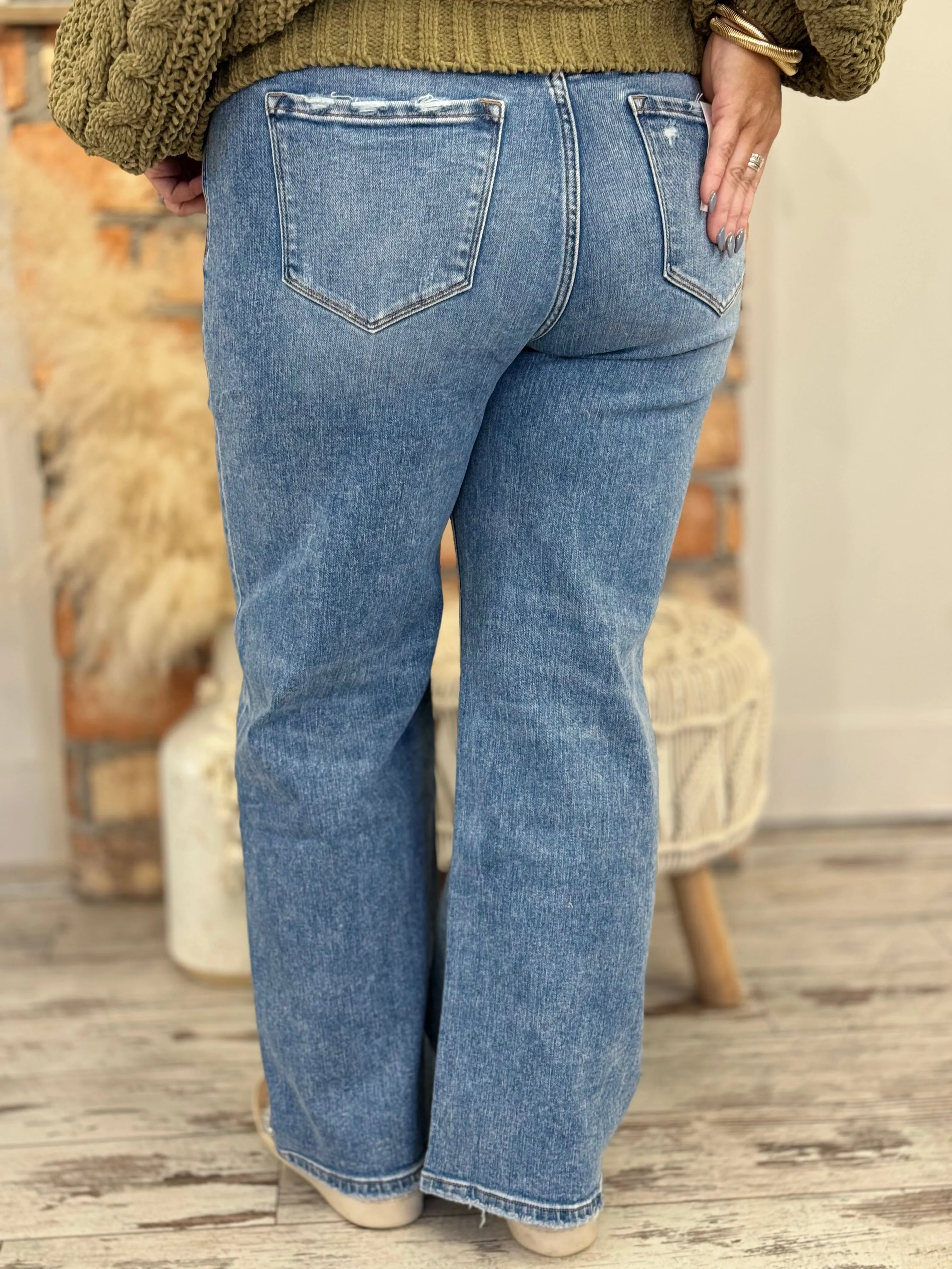 High Rise Wide Leg Jeans
