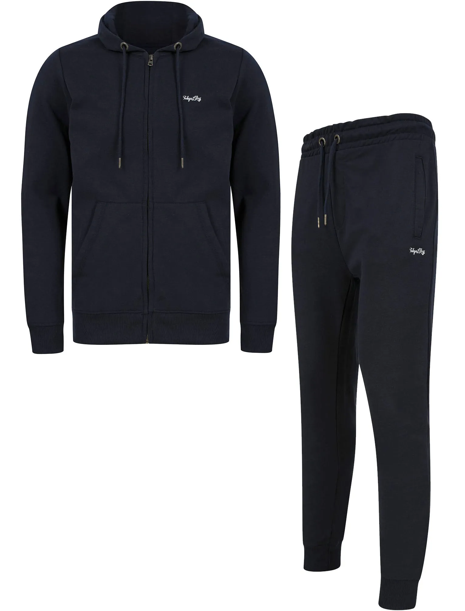 Invex 2pc Hoody & Jogger Brushback Fleece Tracksuit Co-ord Set in Sky Captain Navy - Tokyo Laundry