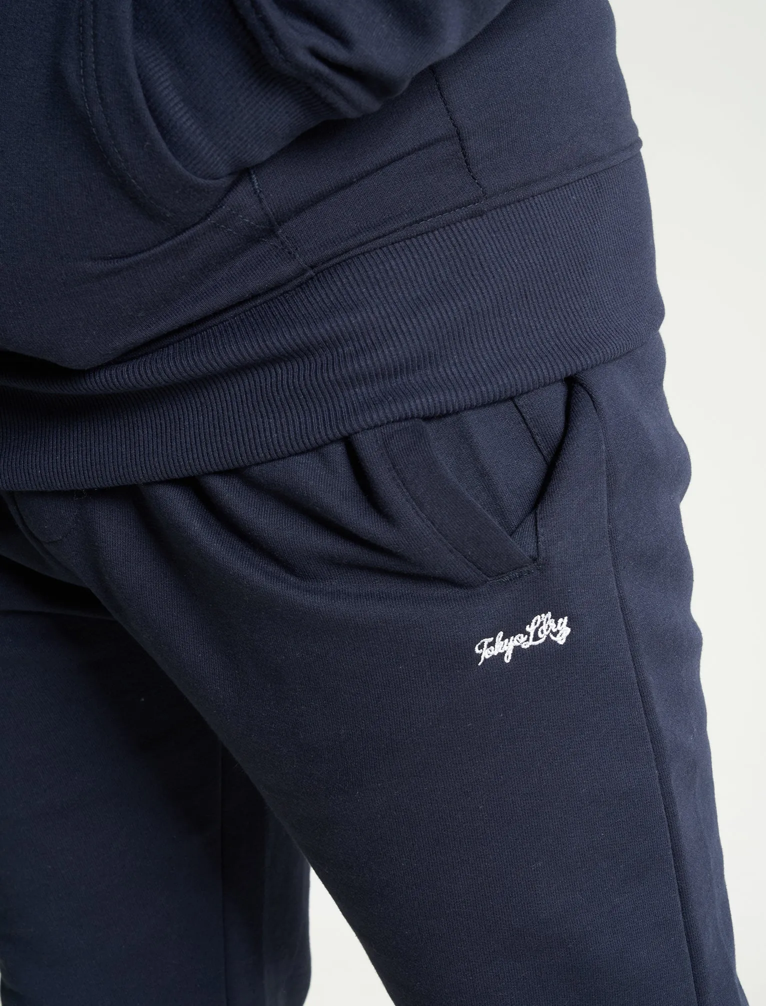 Invex 2pc Hoody & Jogger Brushback Fleece Tracksuit Co-ord Set in Sky Captain Navy - Tokyo Laundry