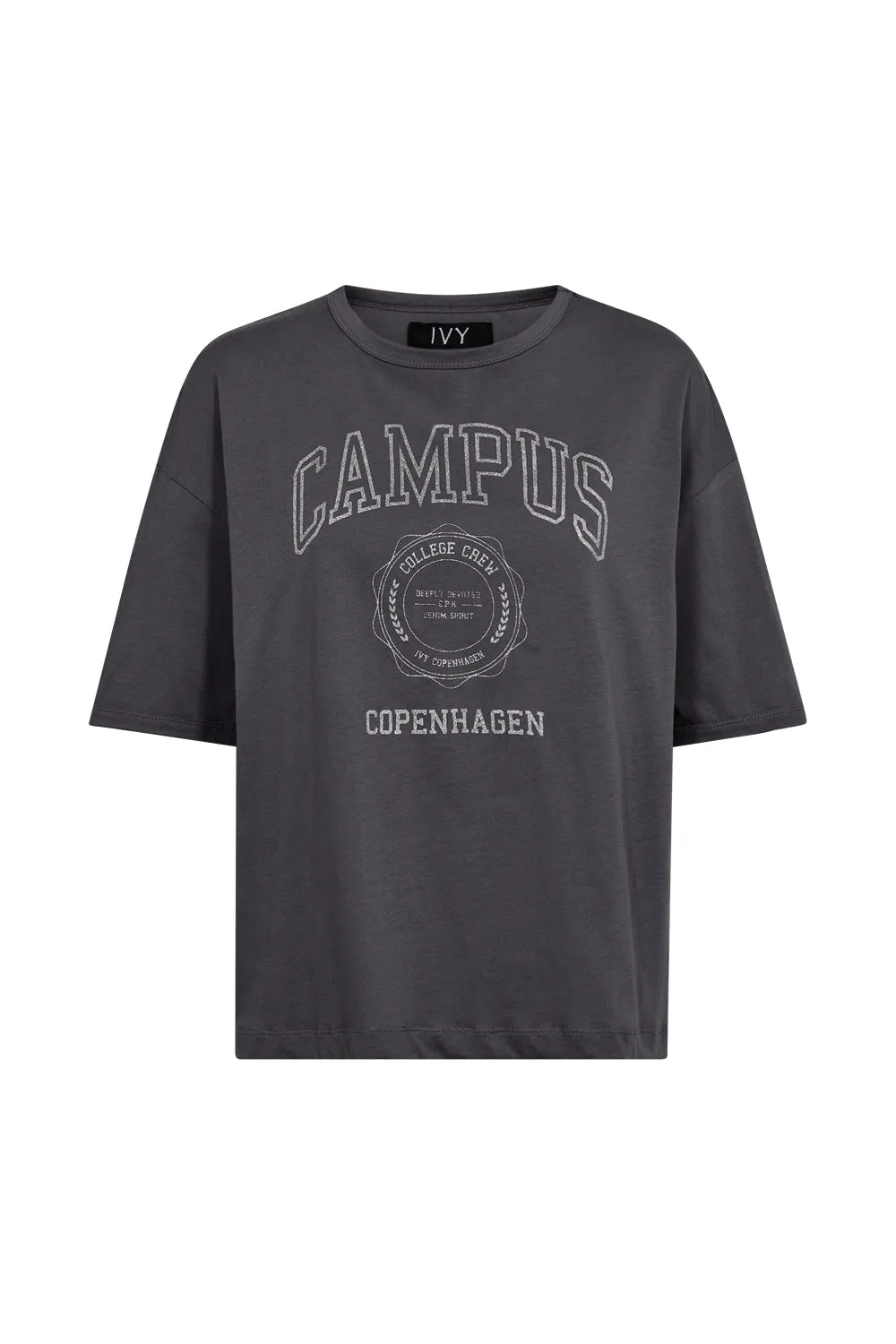 IVY-Campus Glitter Tee - Silver Grey