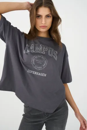 IVY-Campus Glitter Tee - Silver Grey