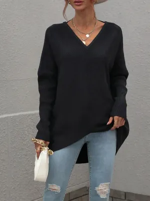Joanna V-Neck Solid Color Women Sweater