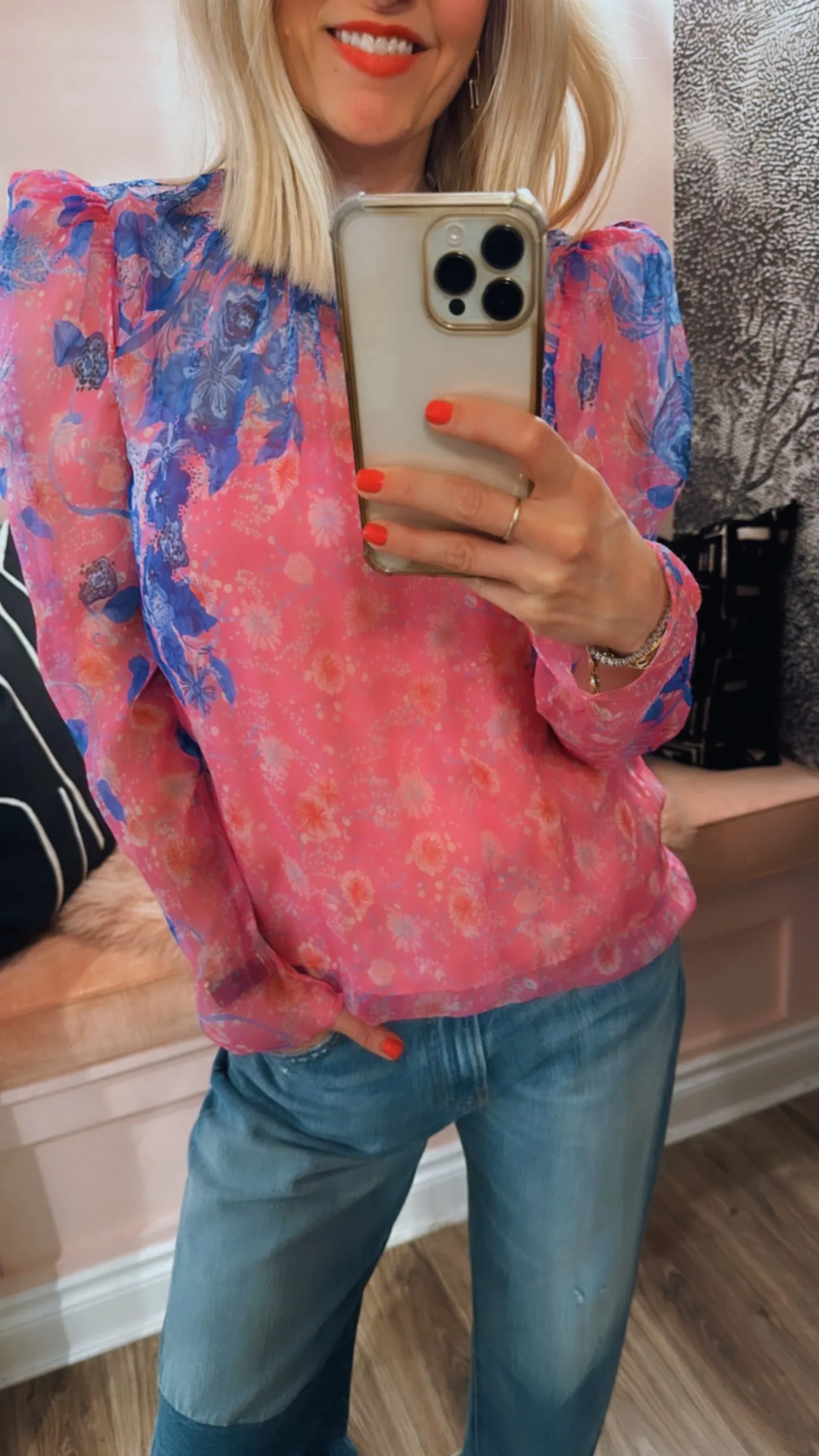 'Mel-B' Crinkle Chiffon Blouse