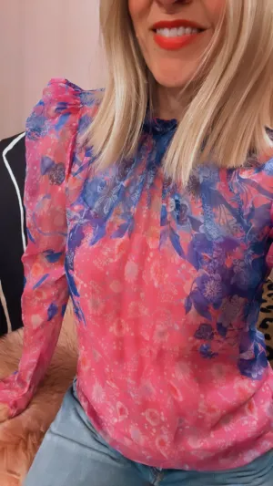'Mel-B' Crinkle Chiffon Blouse