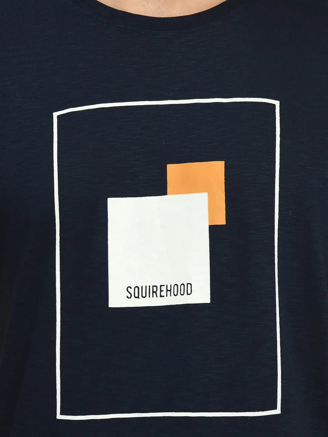 Navy Printed Knit T-Shirt