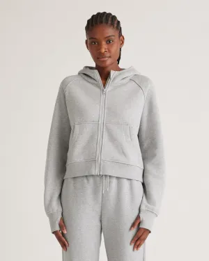 Organic Heavyweight Fleece Cropped Full Zip Hoodie