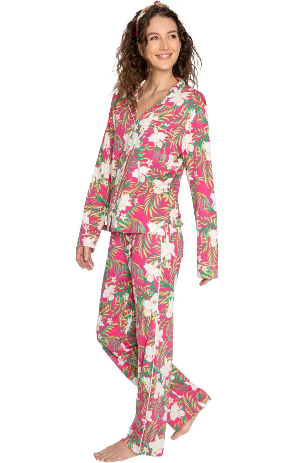 PJ Salvage Playful Prints Floral PJ Set RHPLPJ-FUCHSIA