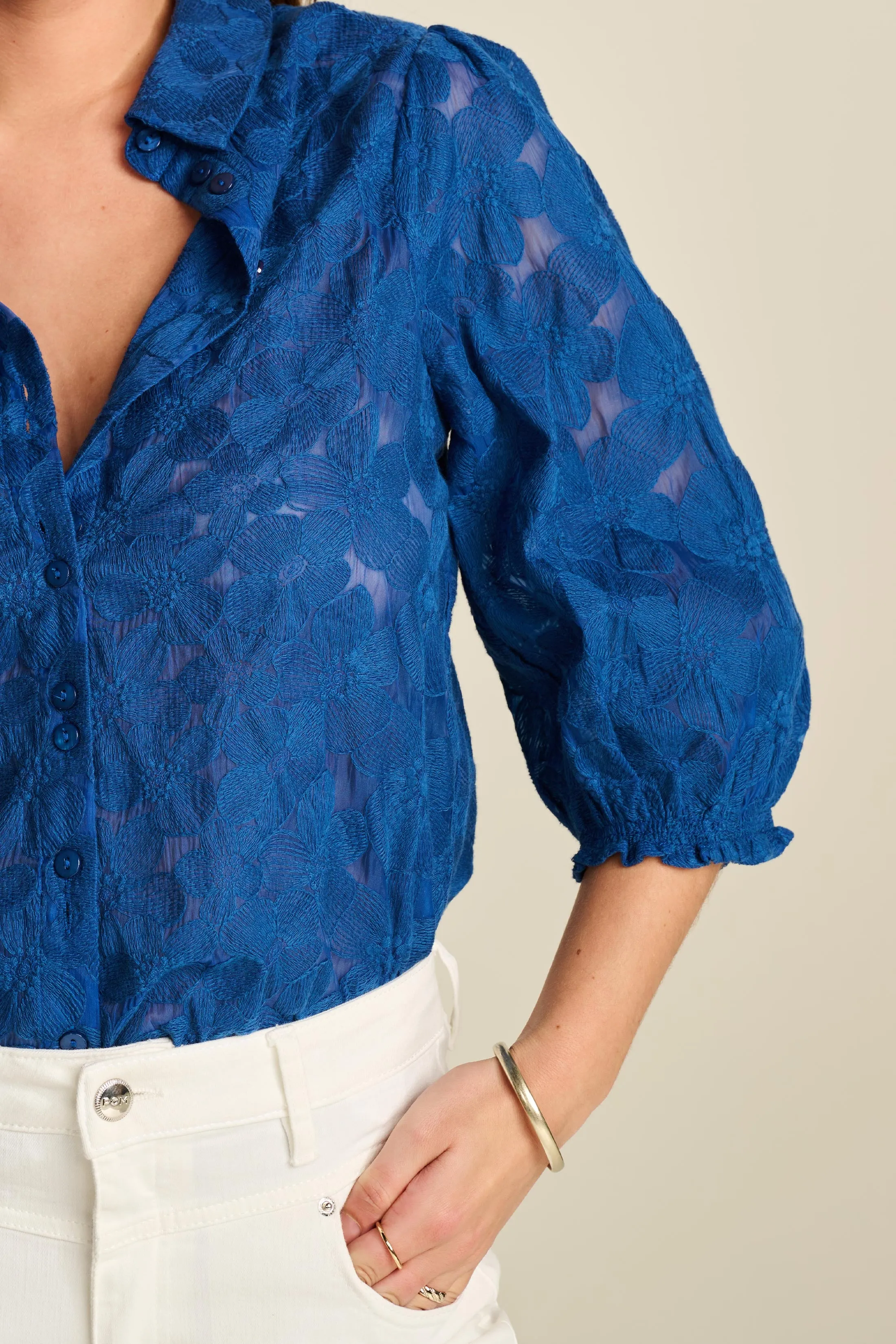 POM Blouse - Ink Blue