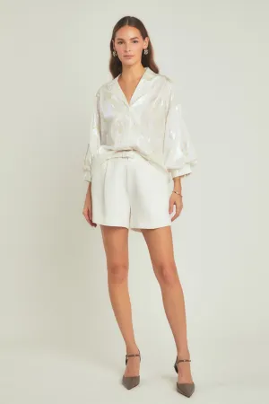 Print Foil Collared Shirt
