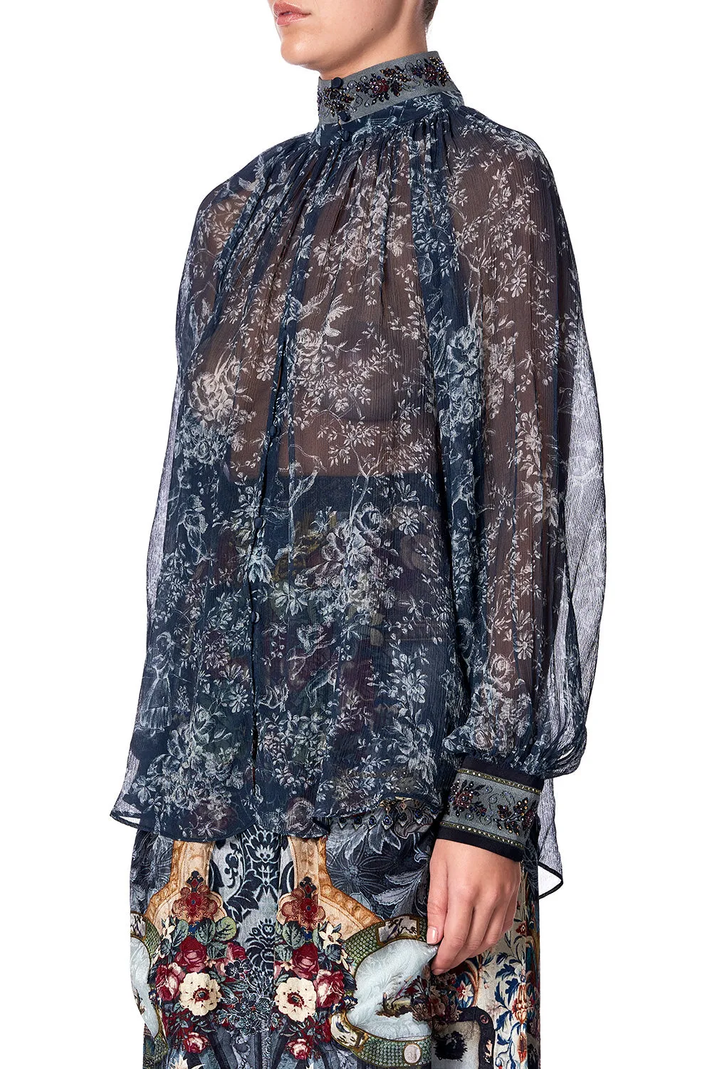 RAGLAN BUTTON UP SHIRT HOTEL BOHEME