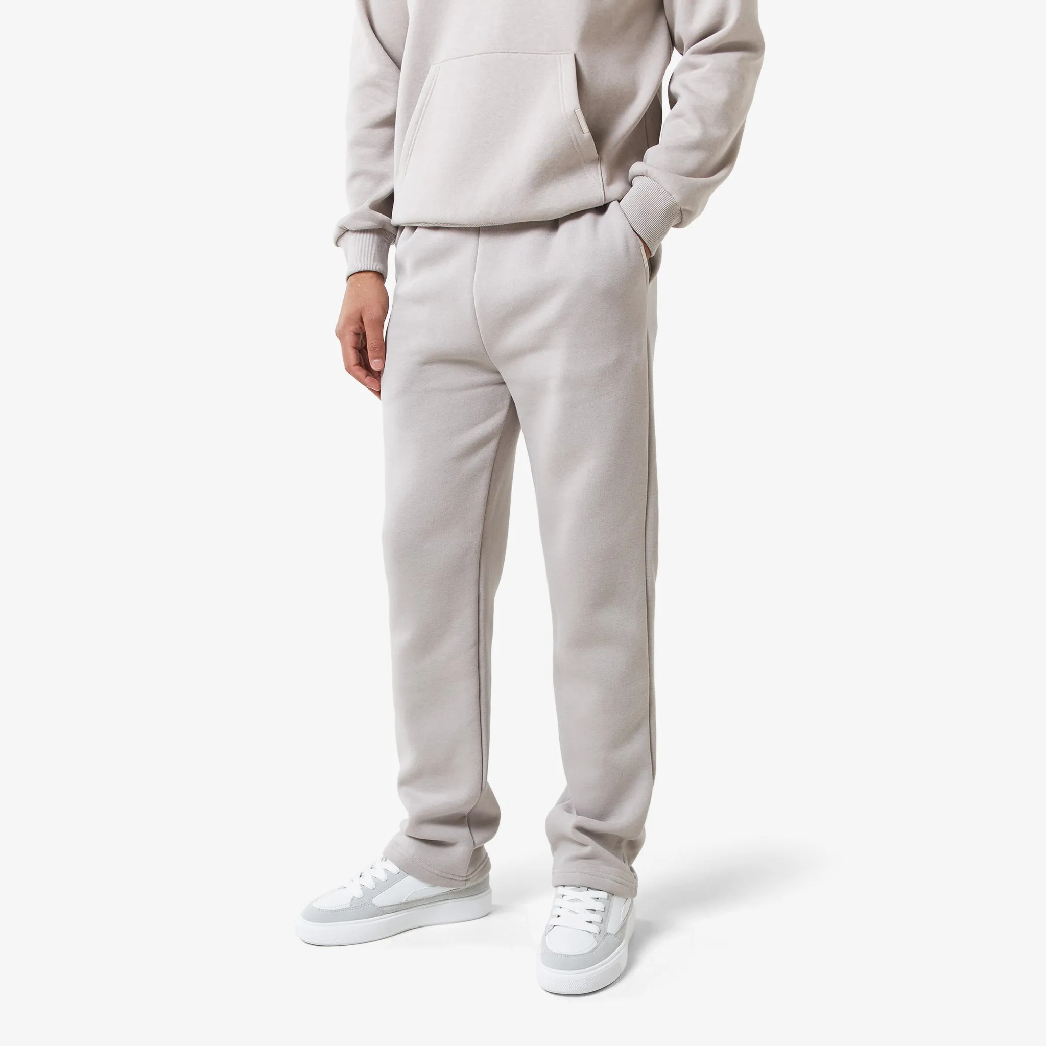 Relaxed Fit Open Hem Tracksuit | Stone