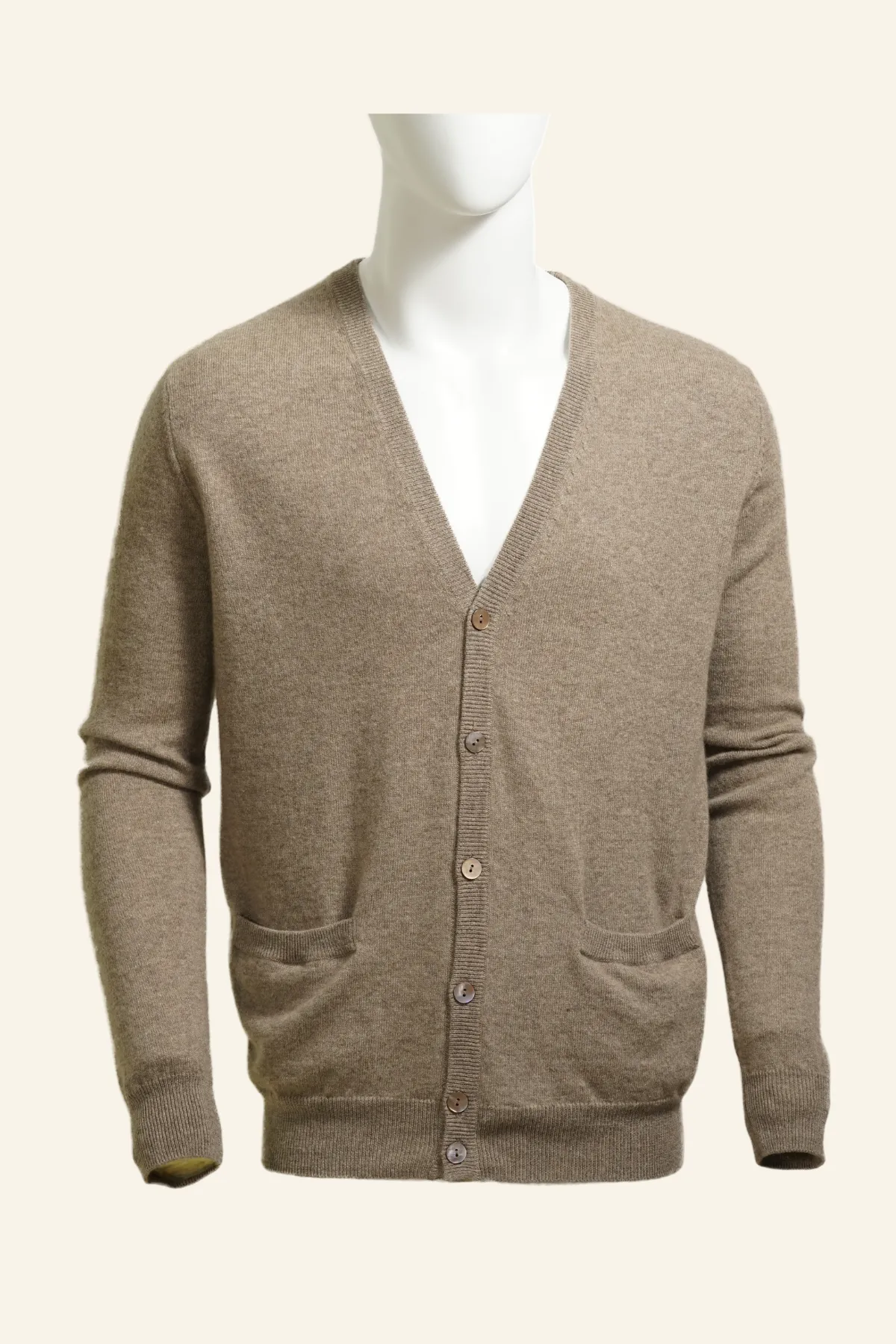 V-neck Cashmere Buttondown Sweater