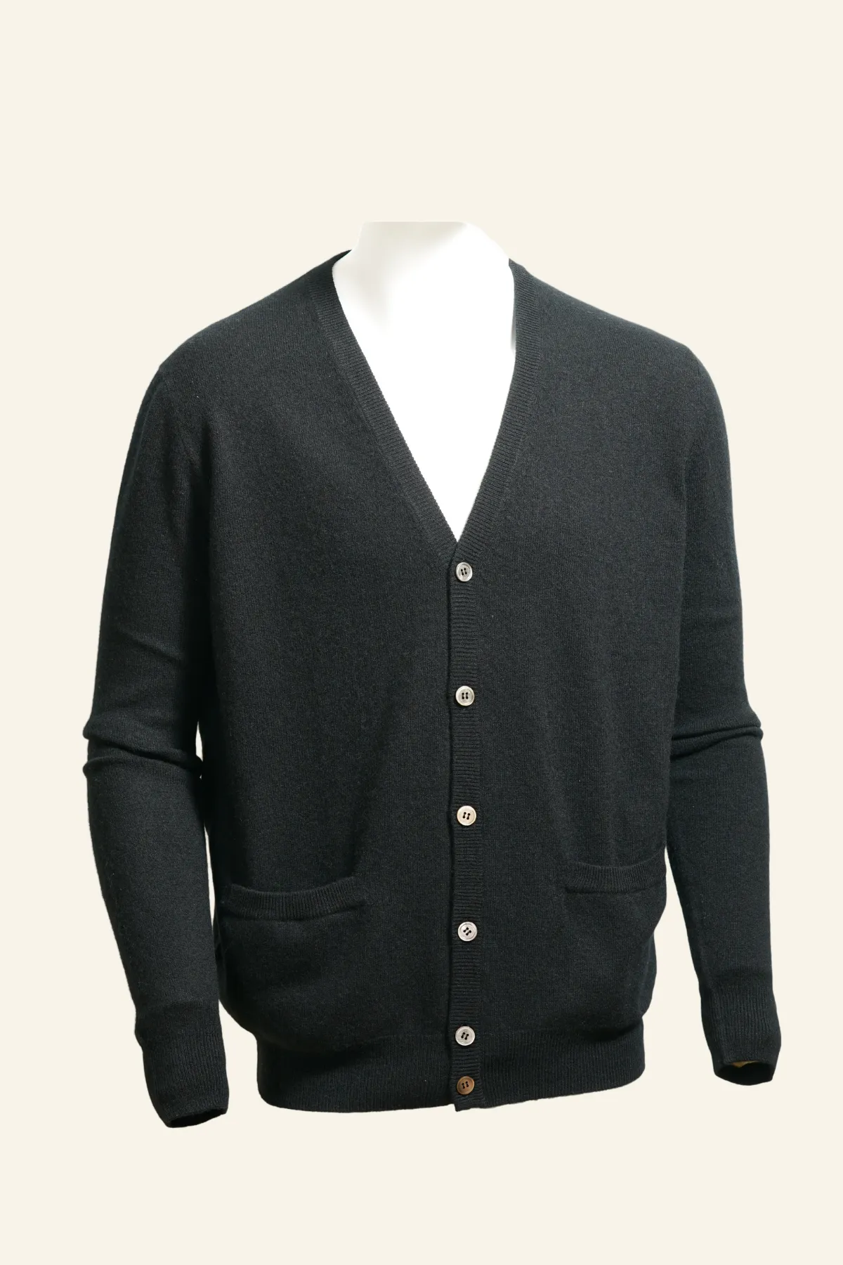 V-neck Cashmere Buttondown Sweater