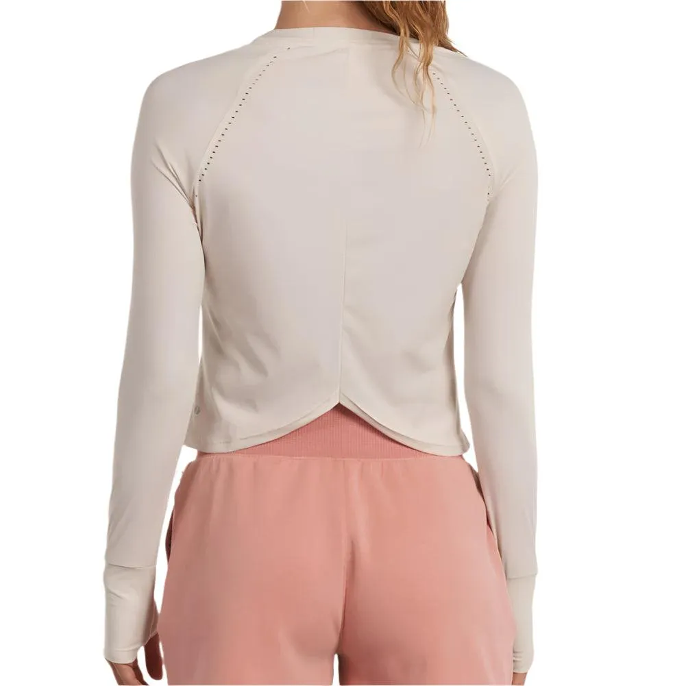 Women`s Long Sleeve Tech Tennis Top Chalk