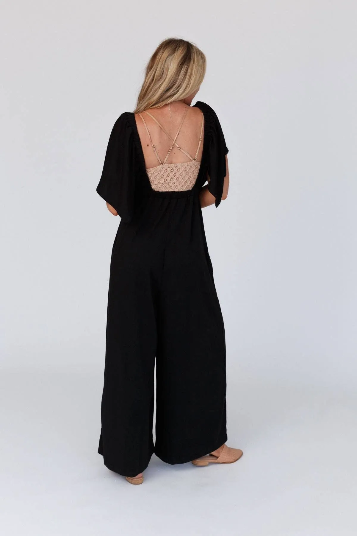 Women's On Repeat Open Back Ruffle Jumpsuit